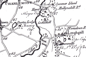 1777 map showing location of Milestone 66
